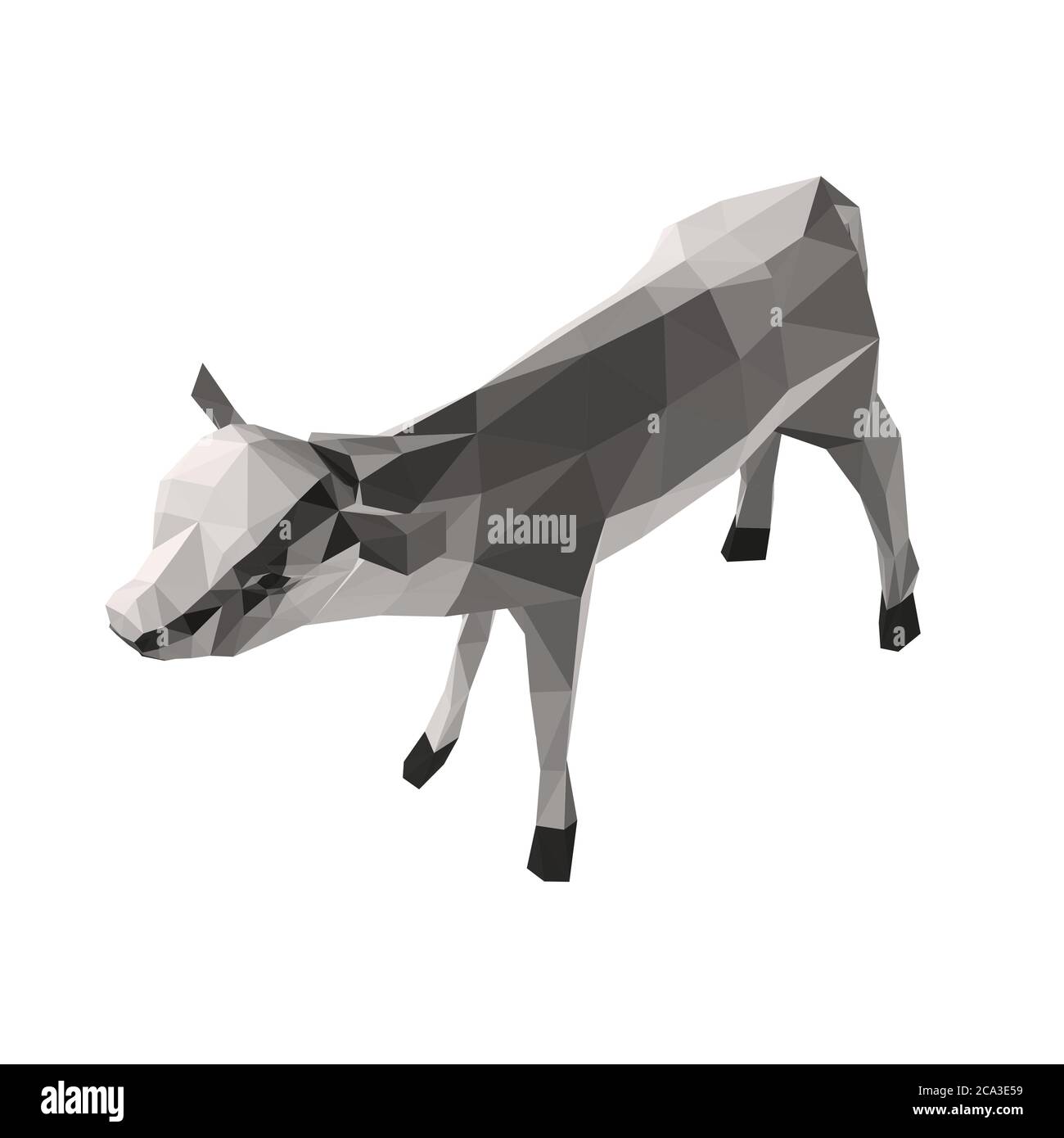 Low poly white sheep. Isometric view. 3D. Vector illustration. Stock Vector