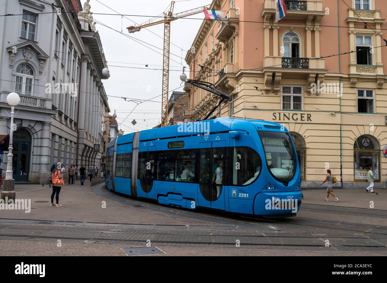 Tram, Ban JelaÄ. iÄ‡ Square, Zagreb, Croatia Stock Photo - Alamy