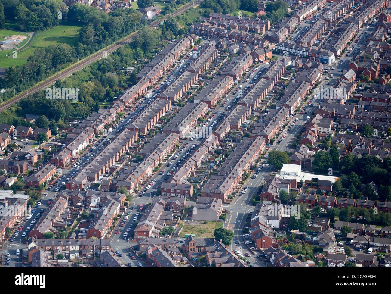 Victorian terraced housing at Wigan, north west England, UK Stock Photo