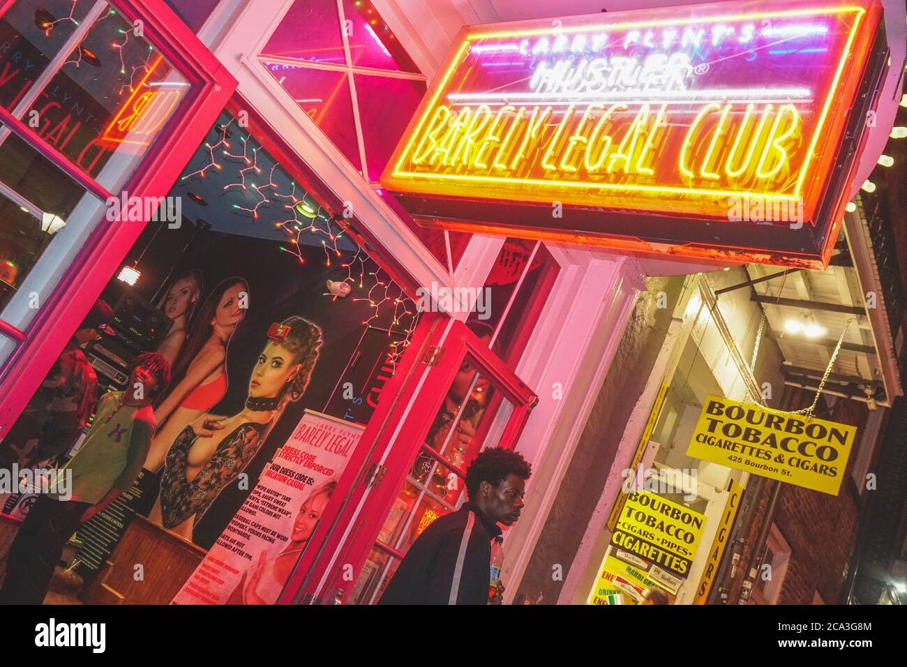 New Orleans - 05/01/2018: Nightlife along Bourbon Street in the French