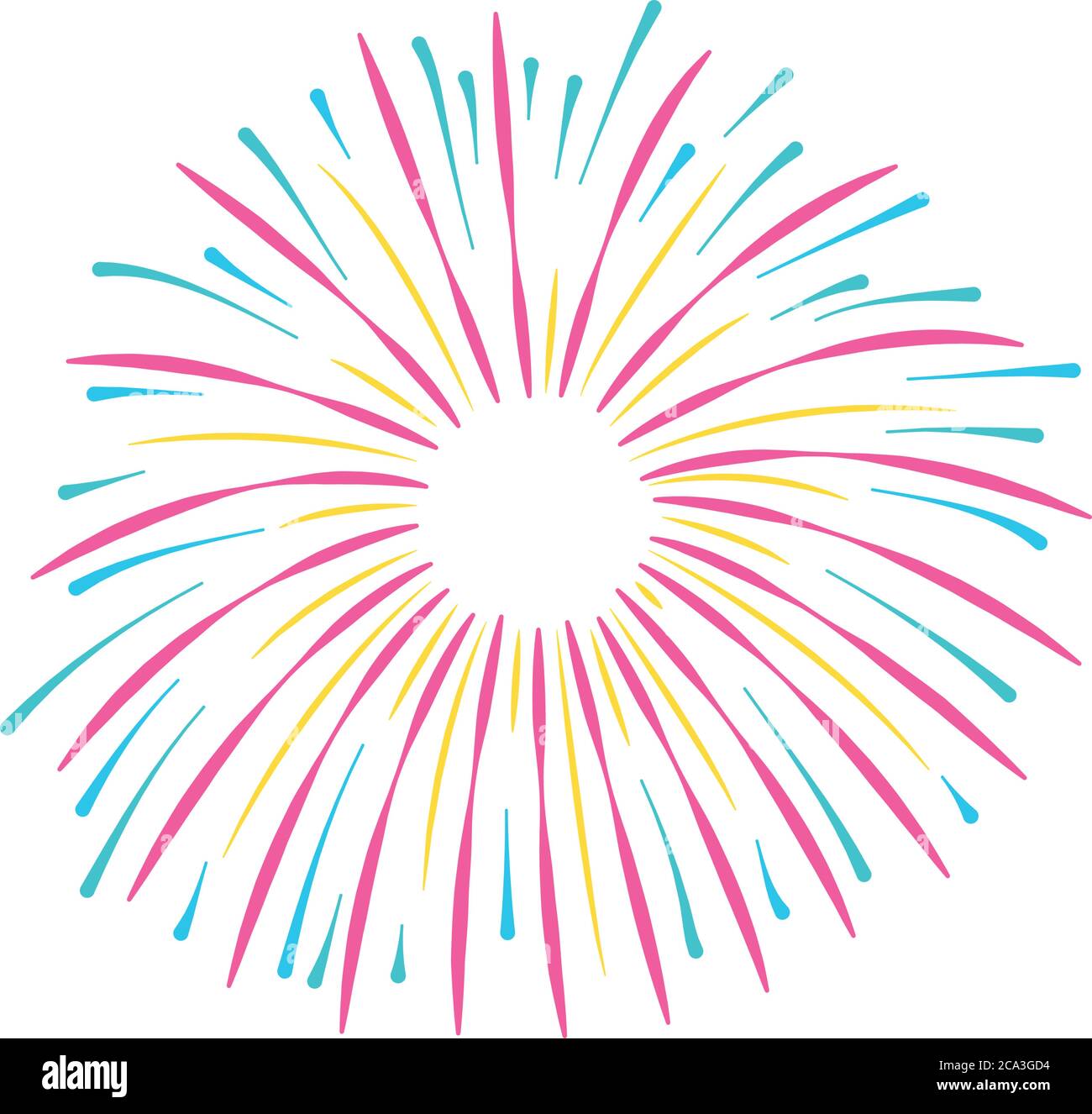 party fireworks explosion icon over white background, flat style ...