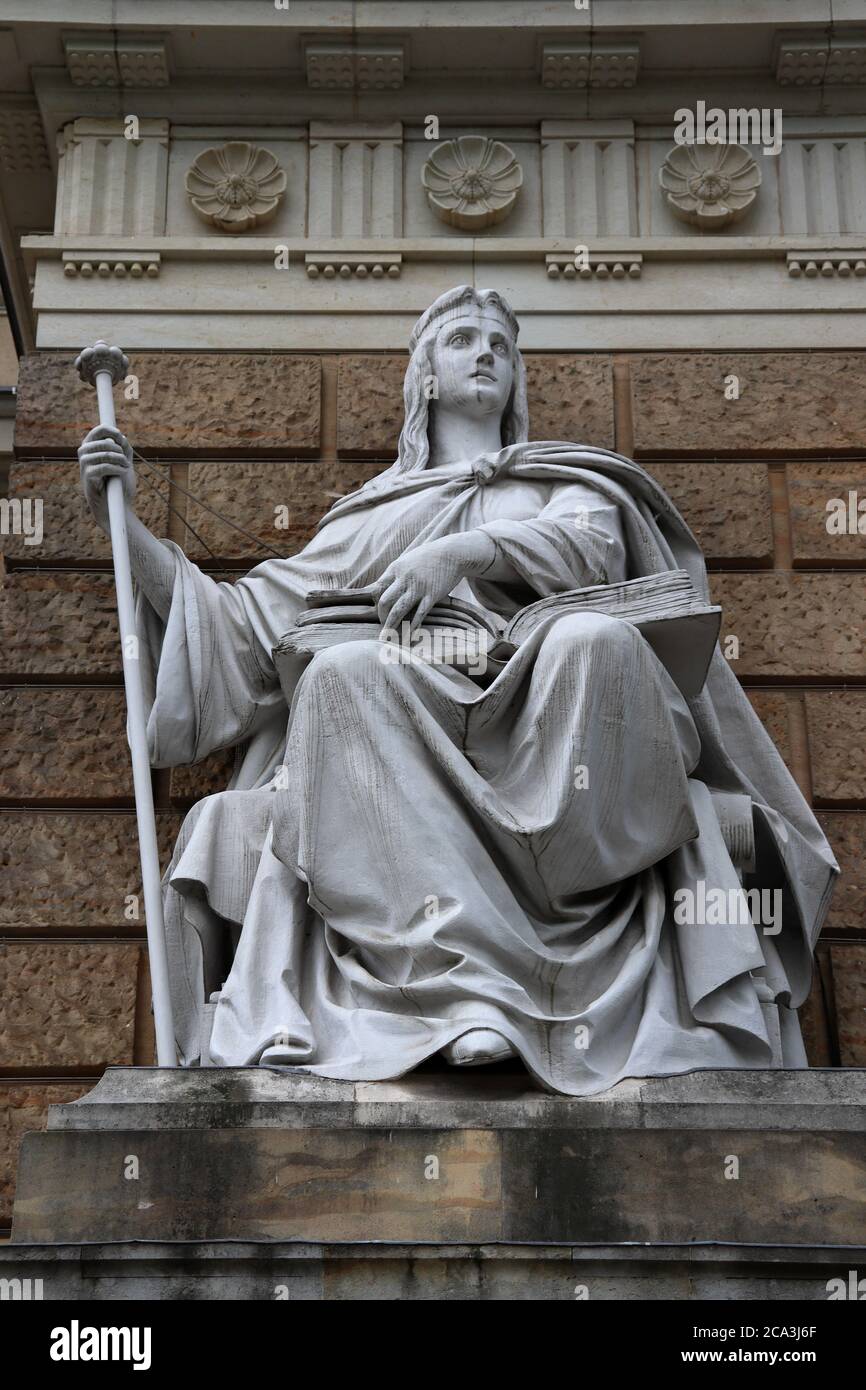 Close up of statue on building Stock Photo