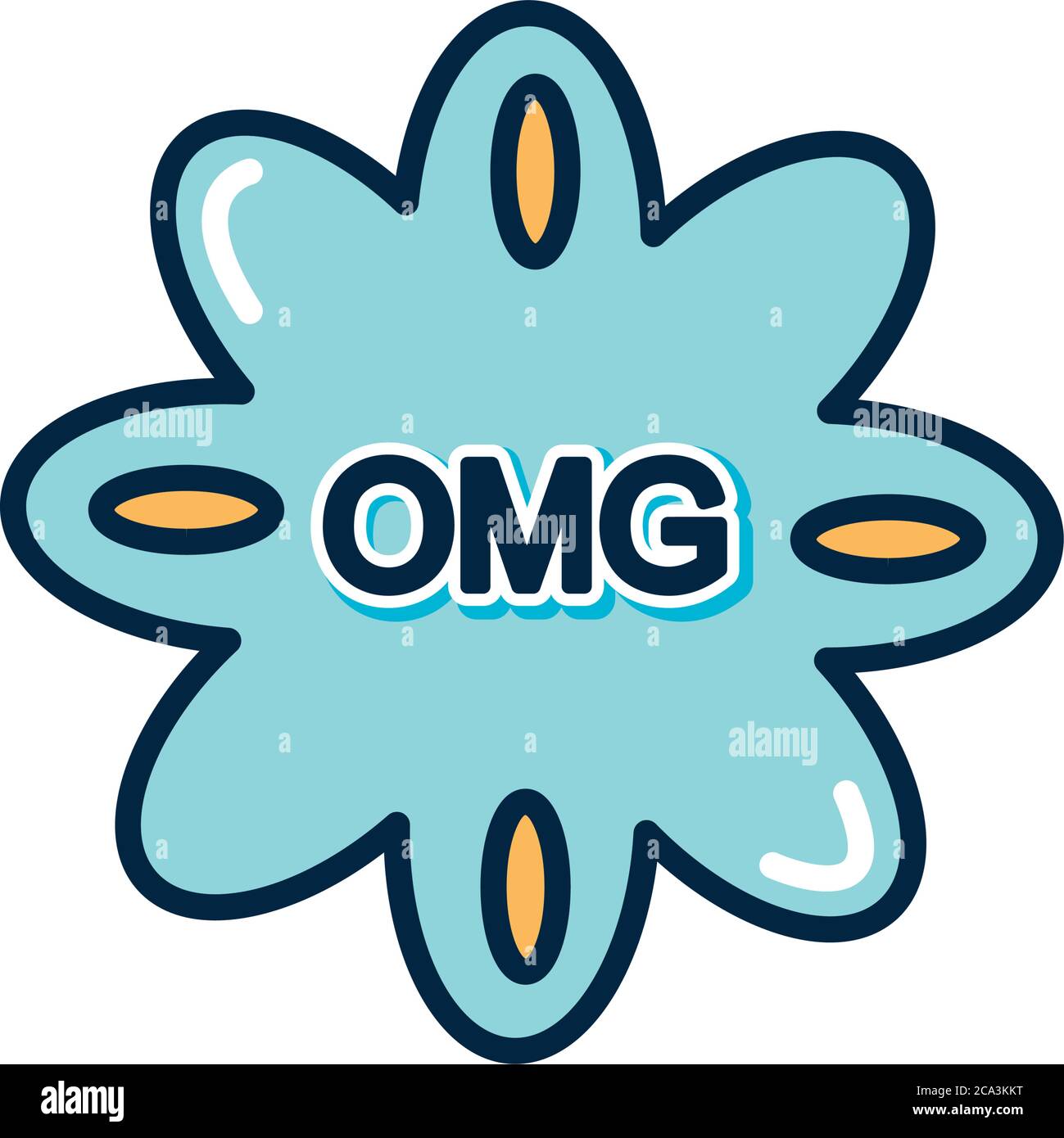 slang bubble concept, cloud with omg word over white background, flat