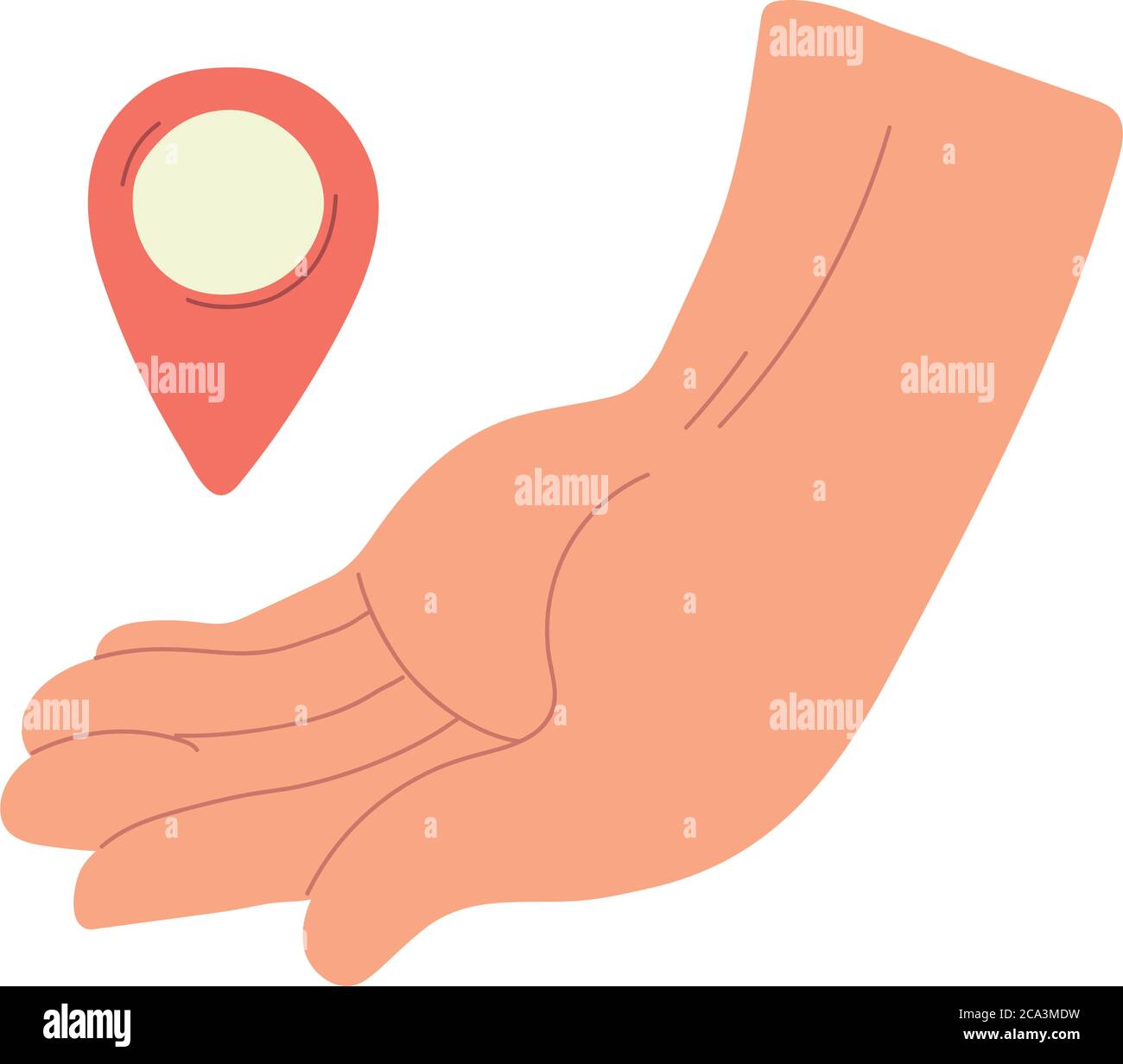 hands supporting local business products vector illustration design Stock Vector