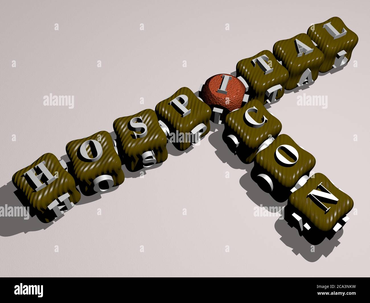 combination of HOSPITAL ICON built by cubic letters from the top ...