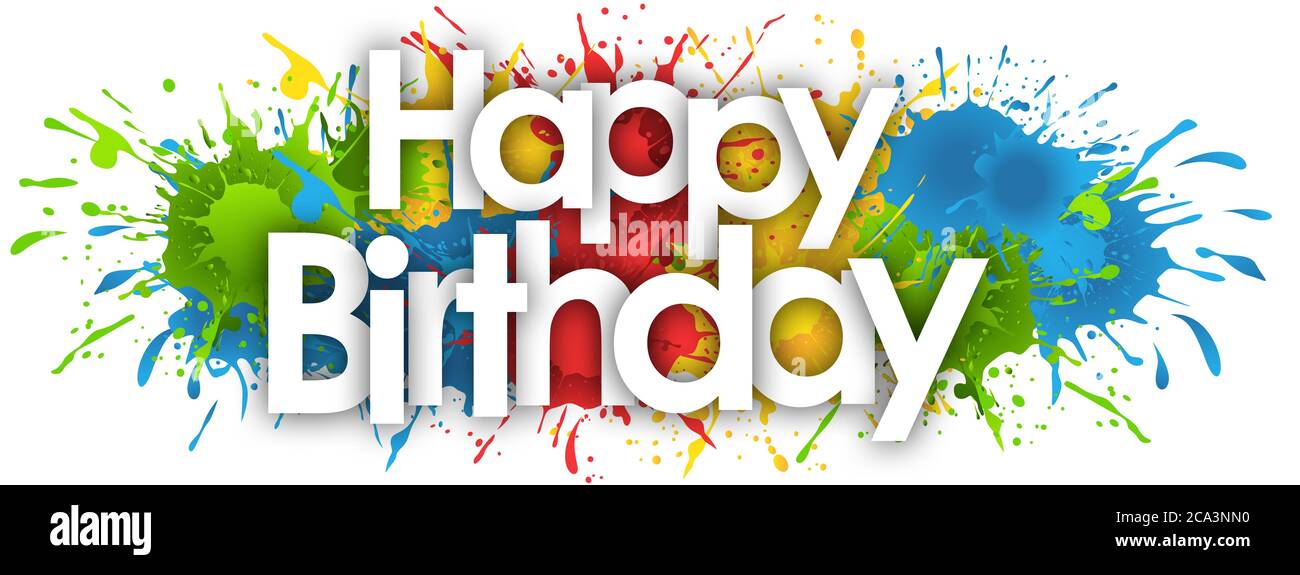 happy birthday word in splash’s background Stock Photo - Alamy