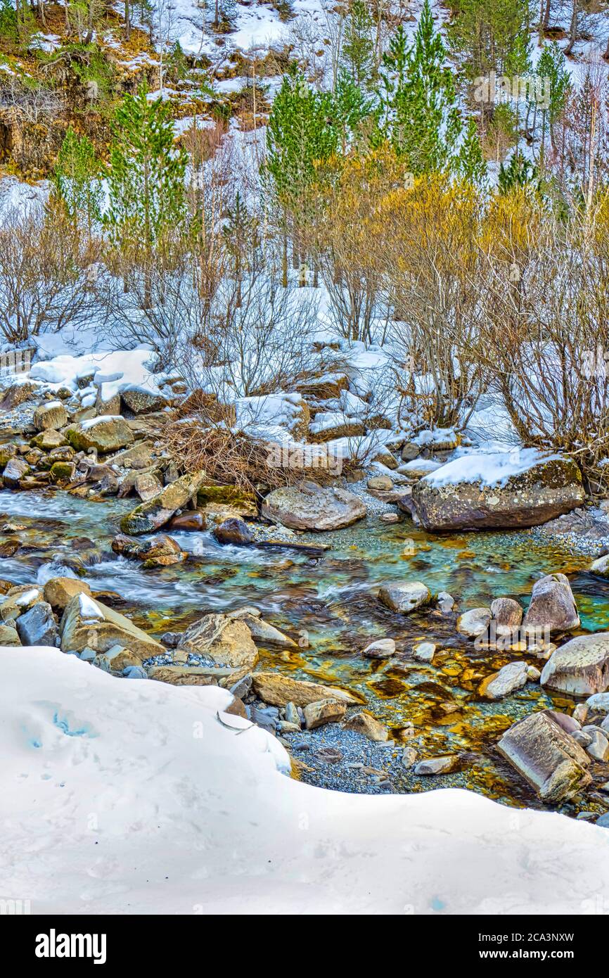 Arazas River, Ordesa Valley, Ordesa y Monte Perdido National Park, UNESCO Biosphere Reserve of Ordesa Viñamala, Pyrennes, Huesca, Aragon, Spain, Europ Stock Photo