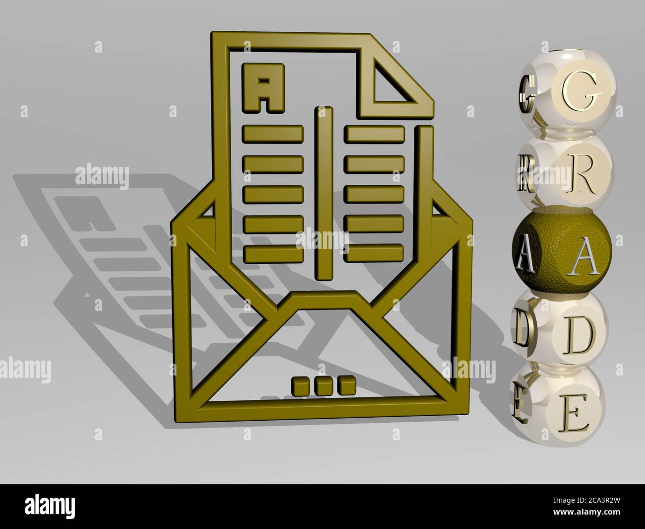 3D graphical image of GRADE vertically along with text built around the ...