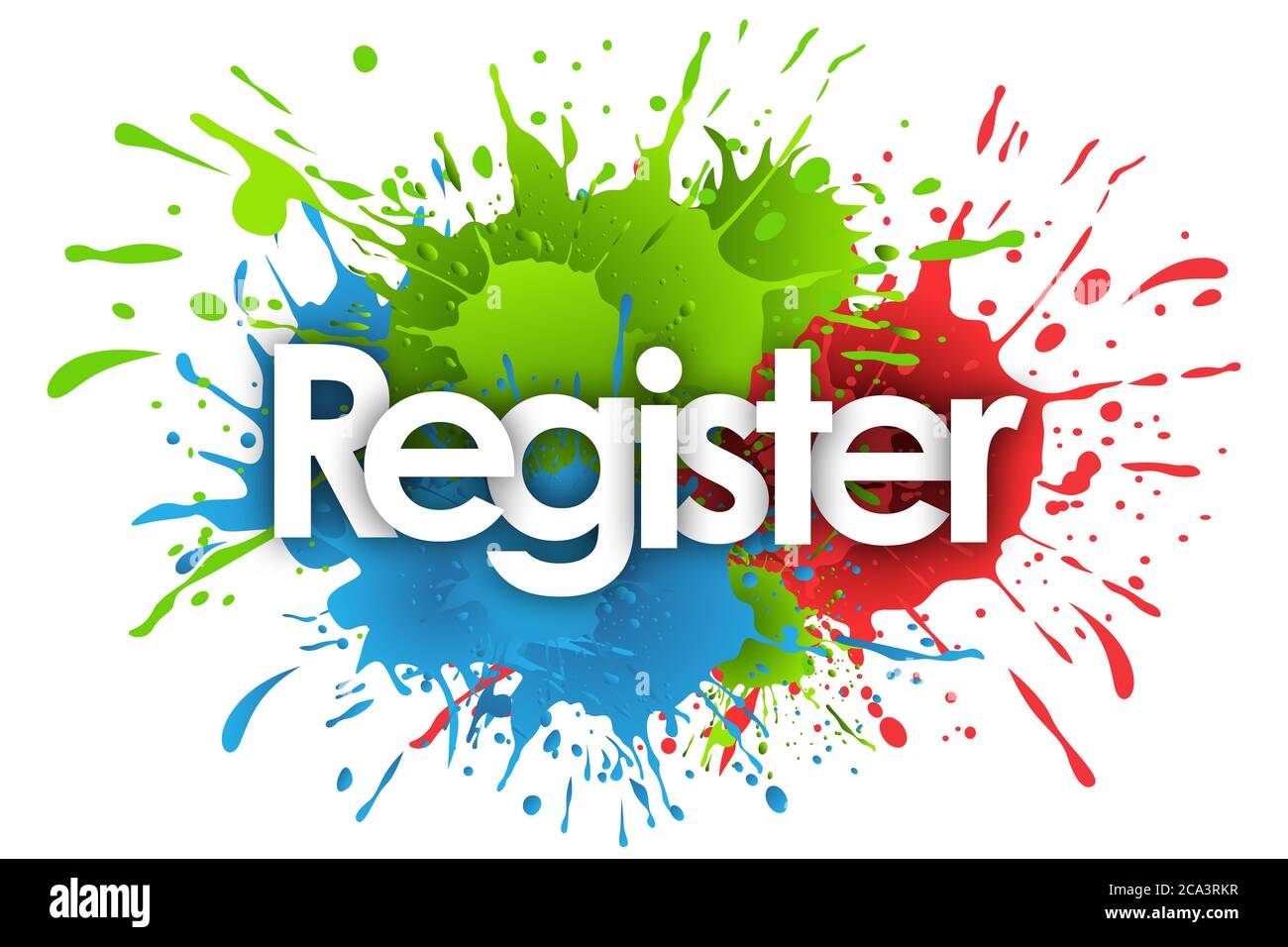 register word in splash’s background Stock Photo Alamy
