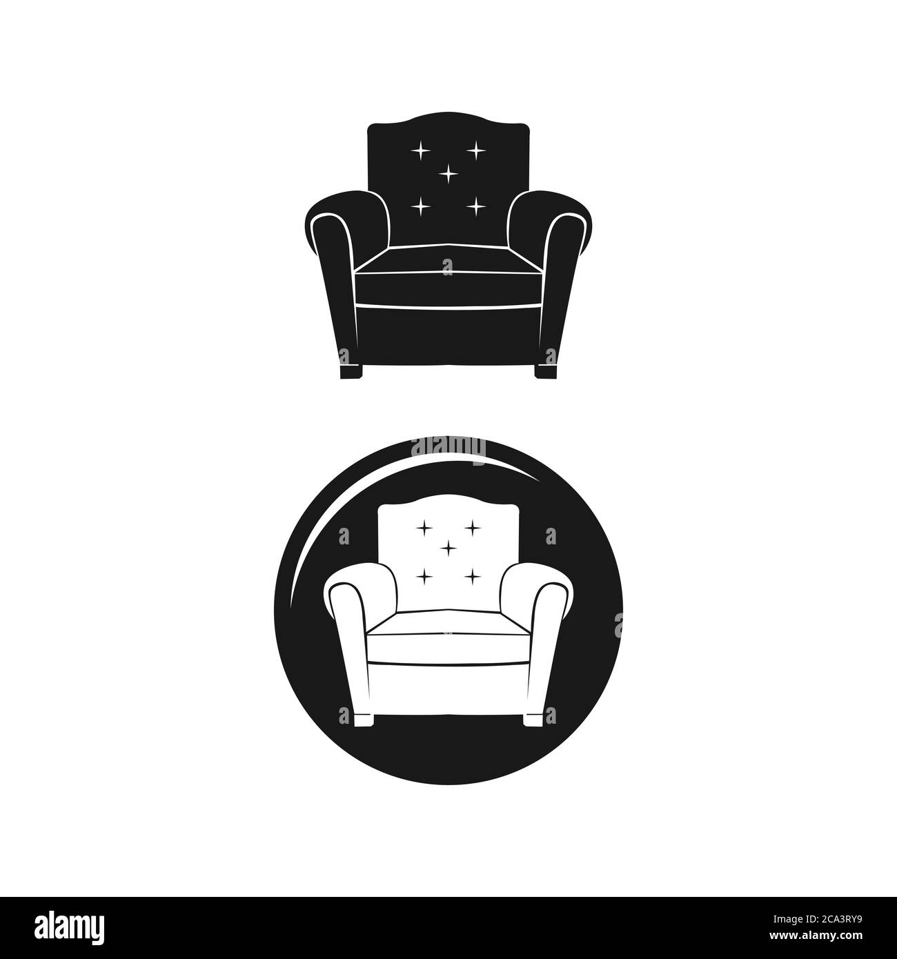 Silhouette of classic retro carved chair, vector chair illustration Stock Vector