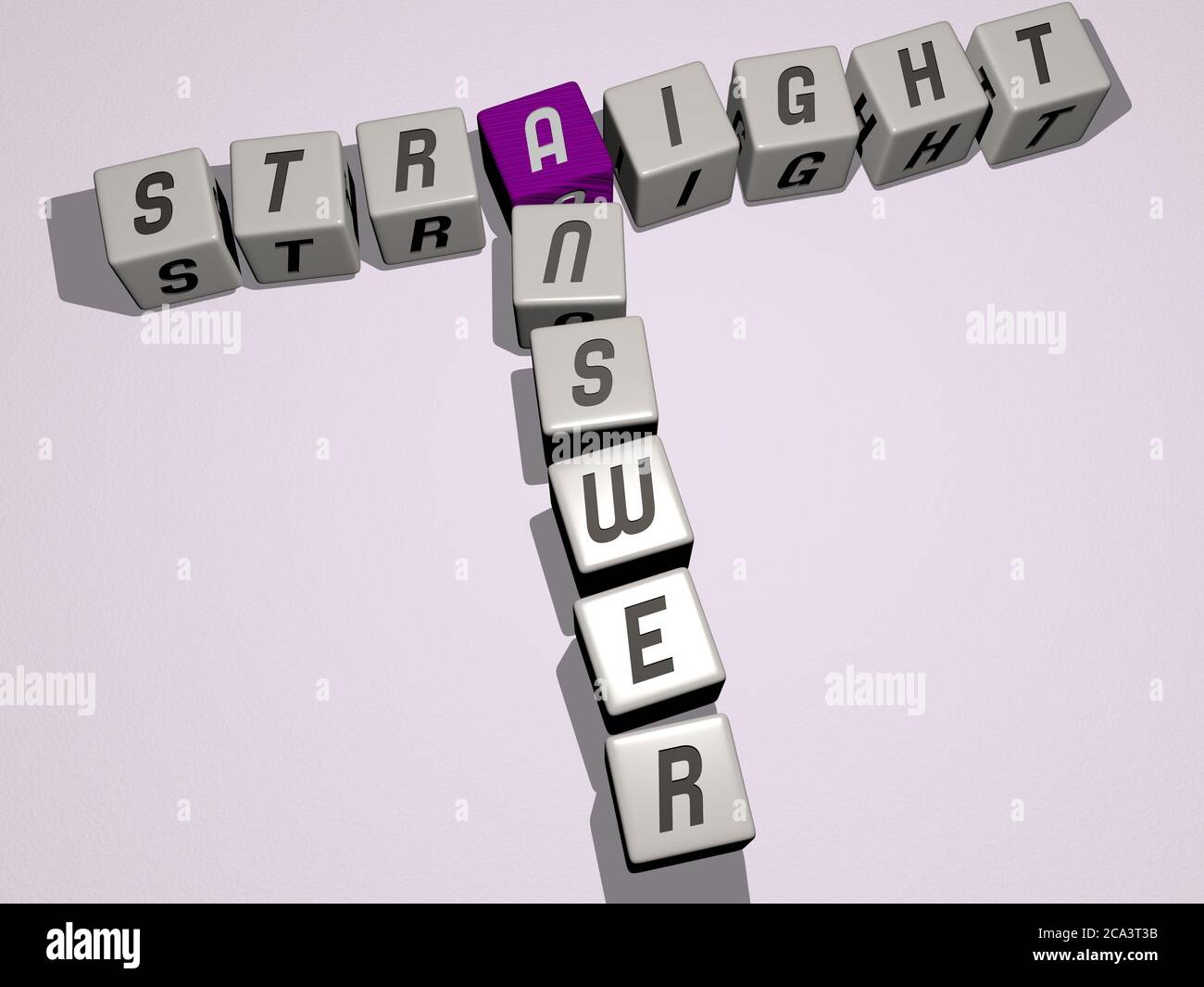 crosswords of straight answer arranged by cubic letters on a mirror