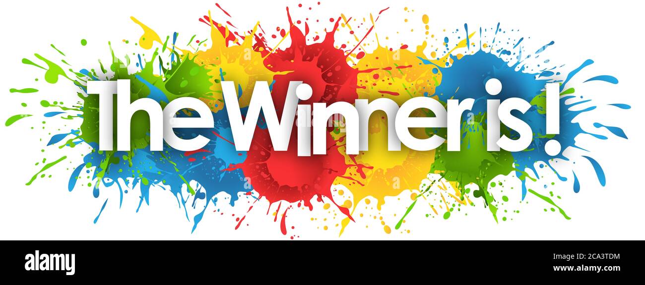 the winner is in splash background Stock Photo Alamy