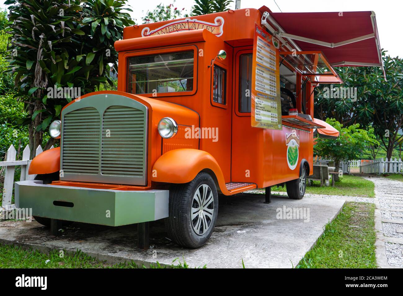 Orange mobile coffee truck hi-res stock photography and images - Alamy