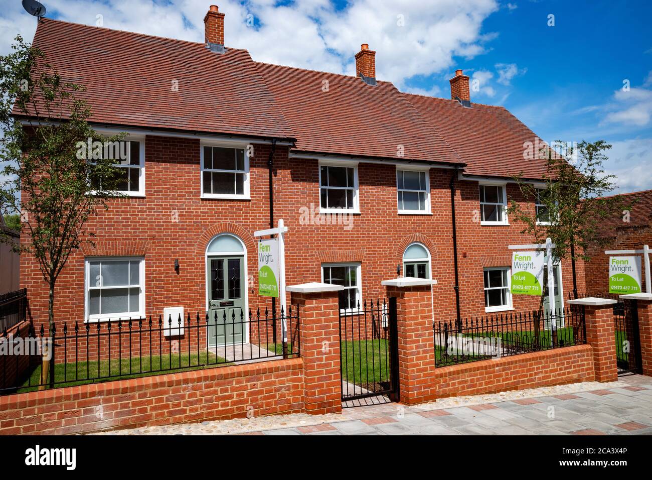 Newly built houses (2020) New Street Woodbridge, Suffolk, UK. Stock Photo