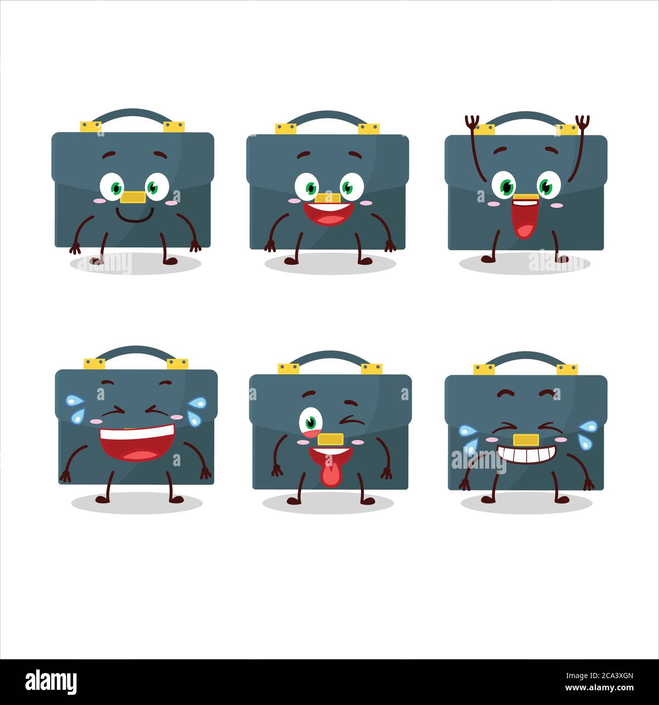 Cartoon character of briefcase with smile expression Stock Vector Image