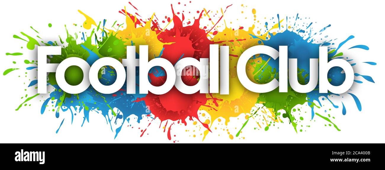 Football Club in splash’s background Stock Photo Alamy