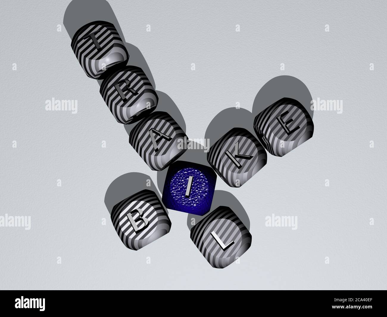 bike trail combined by dice letters and color crossing for the related