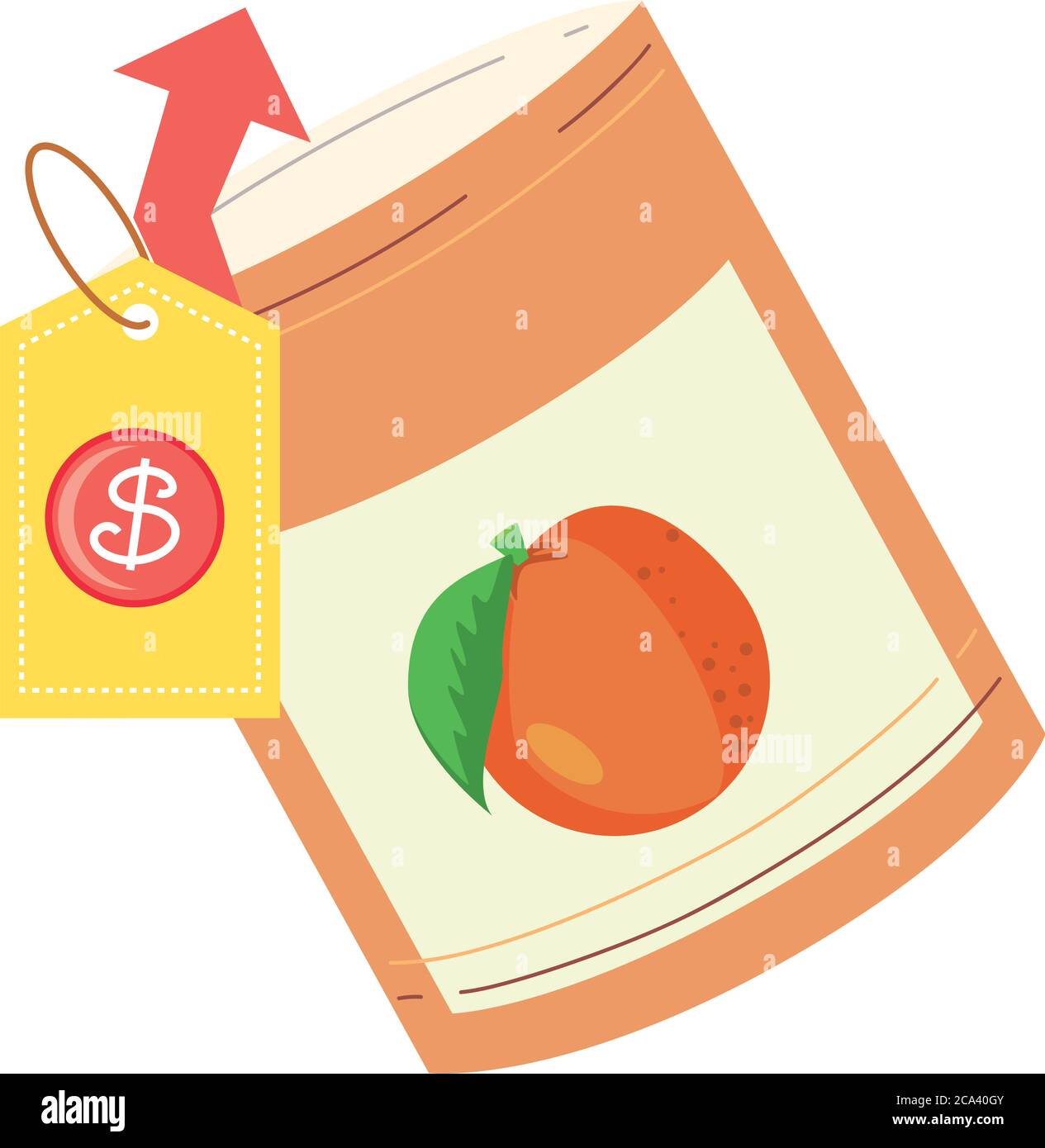 canned food price increase cartoon vector illustration design Stock