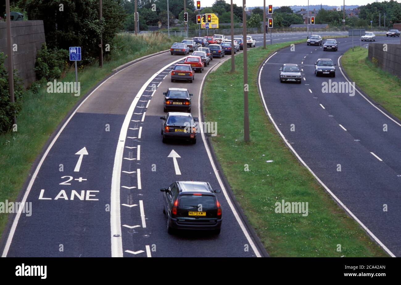 two-plus-lane-pilot-scheme-leeds-yorkshire-uk-stock-photo-alamy