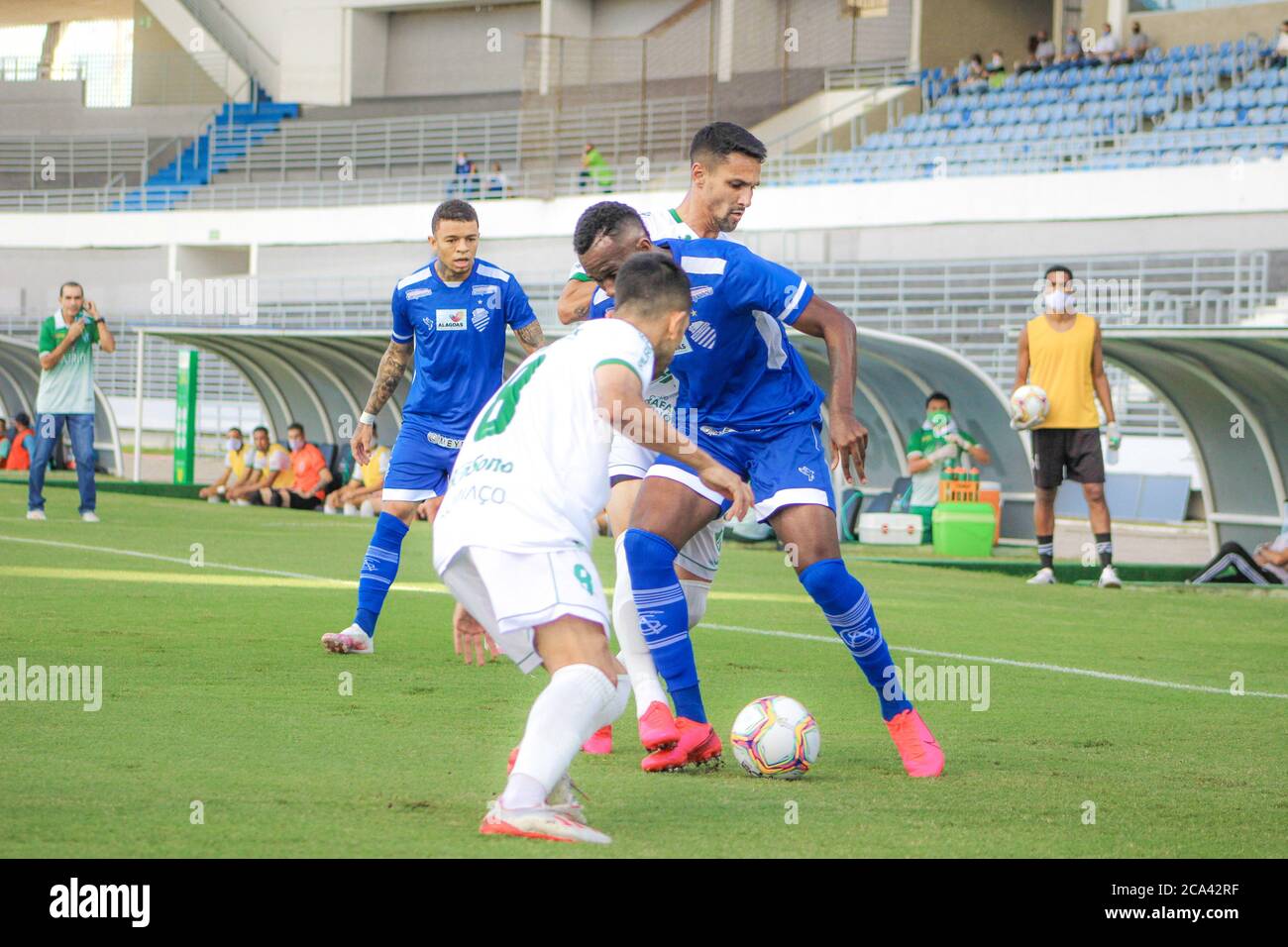 MACEI', AL - 03.08.2020: CSA X MURICI - Igor Fernandes, CSA player being scored during CSA X MURICI held at Estádio Rei Pelé in Maceió, AL (Photo: Renato Alexandre/Fotoarena) Stock Photo