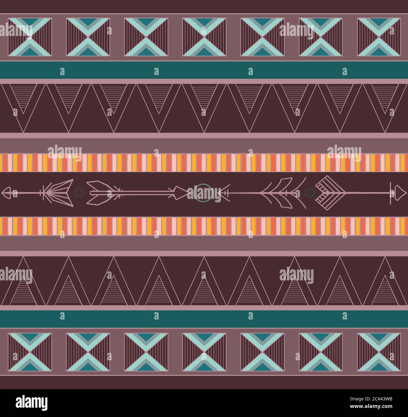 Seamless tribal texture with arrows. Vector background for your design ...
