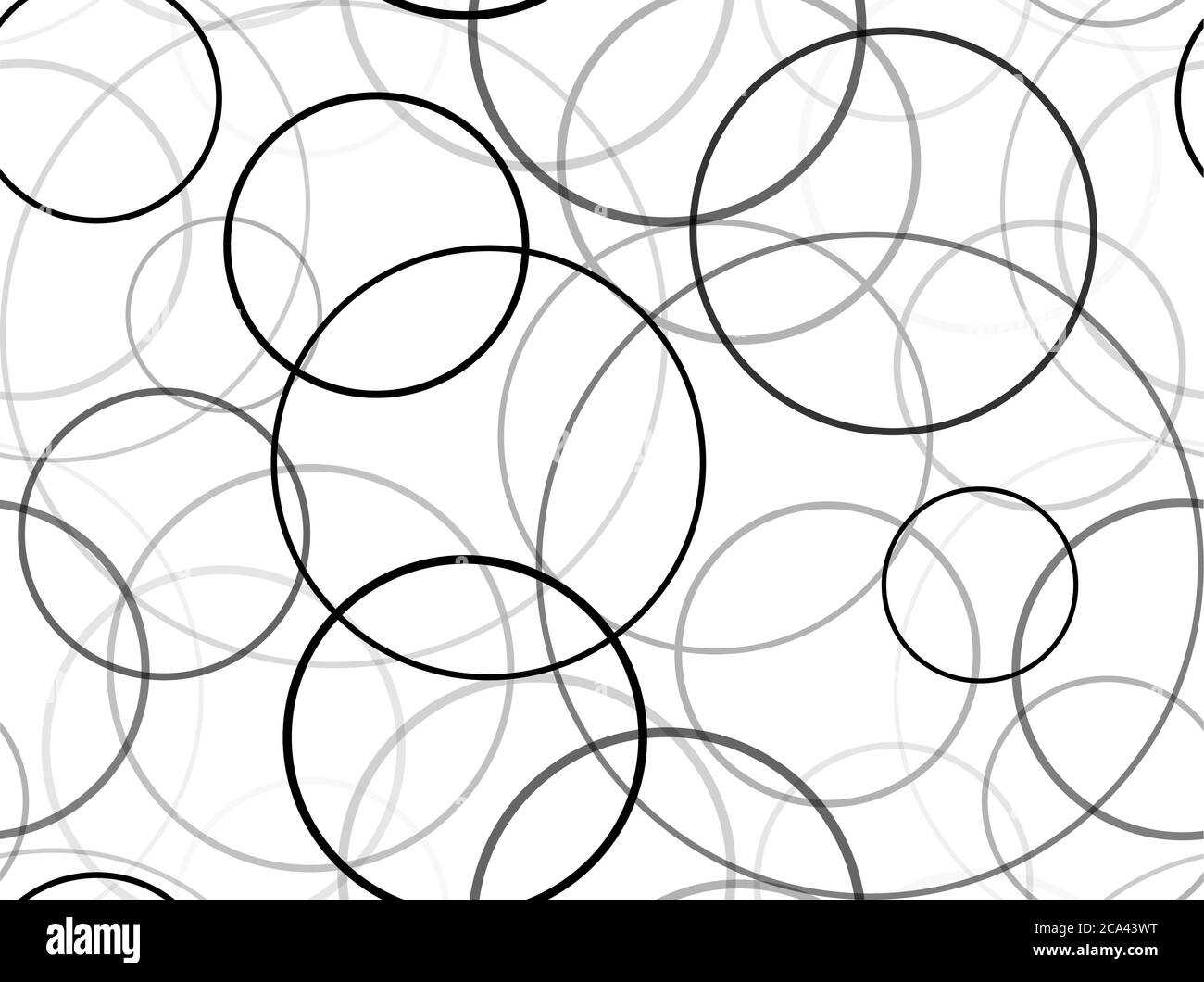 Seamless black and white texture with circles of different size and ...