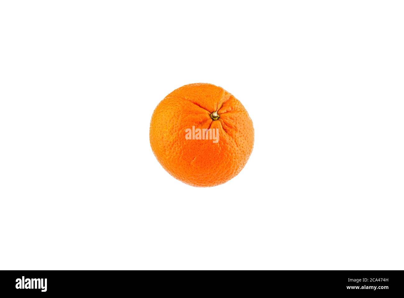 Ripe orange isolated on white background. The orange is the fruit of various citrus species in the family Rutaceae. Stock Photo