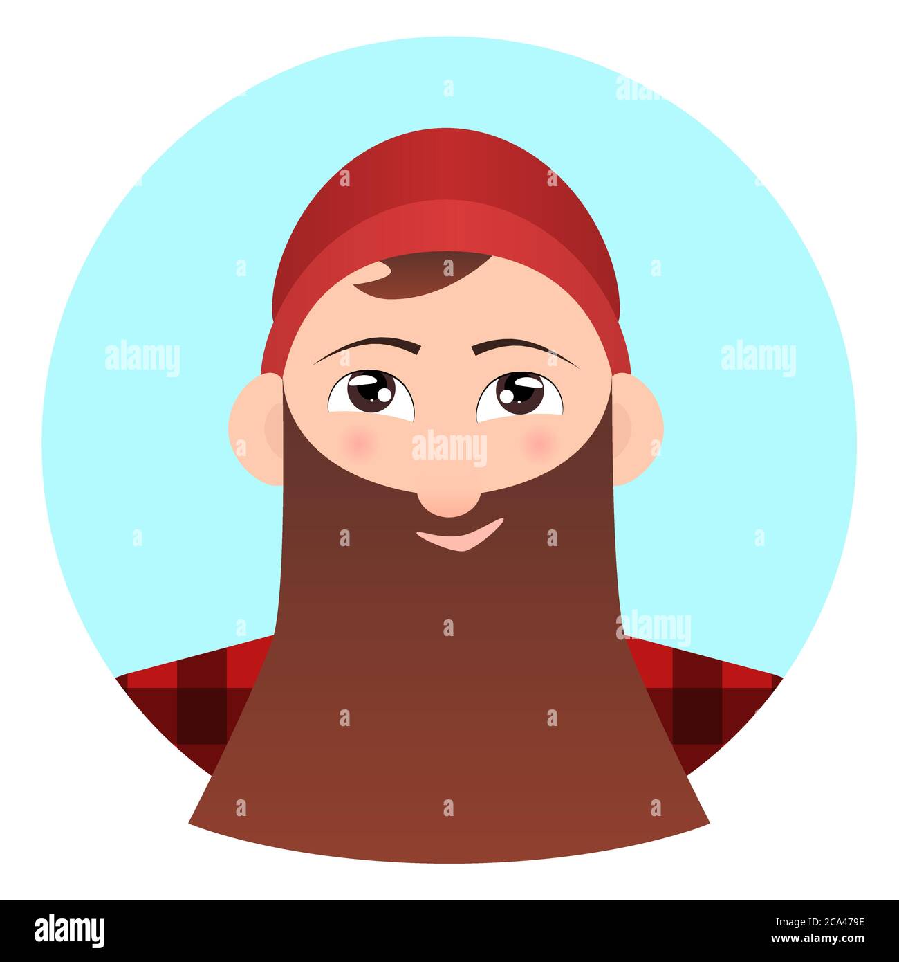 Vector flat illustration of  Lumberjack for logos, icons and your creativity Stock Vector
