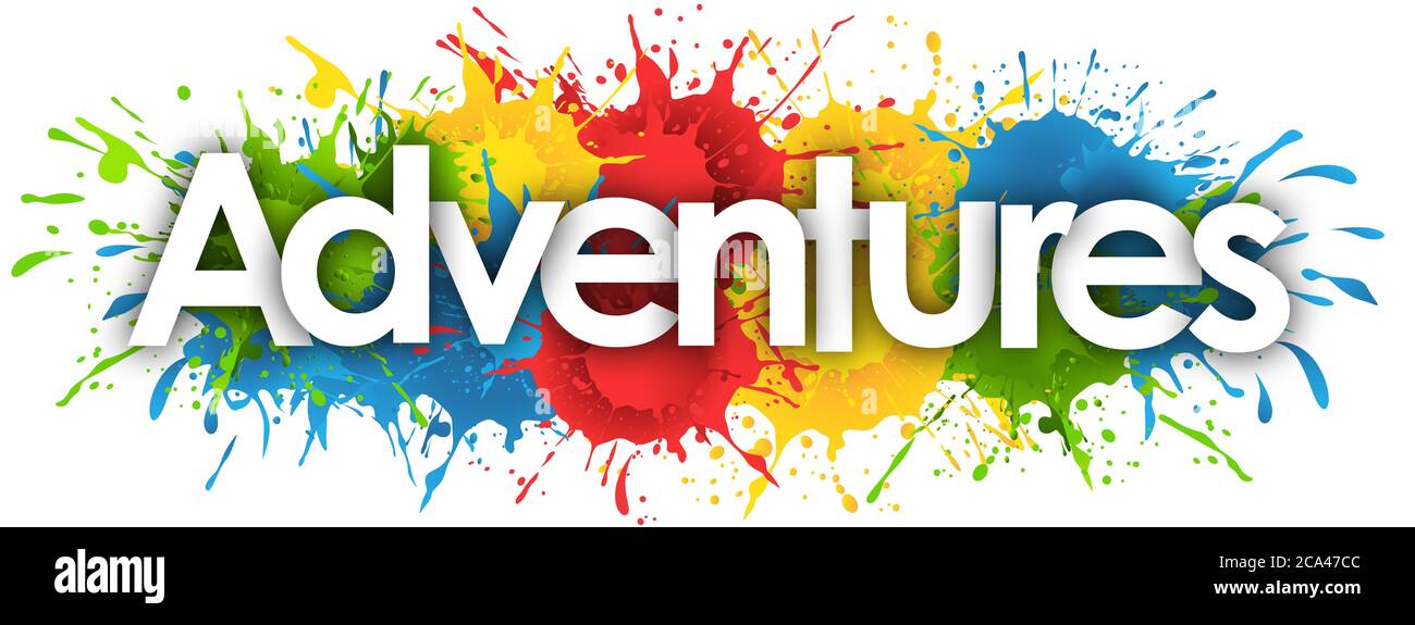 Adventure word in splash’s background Stock Photo Alamy