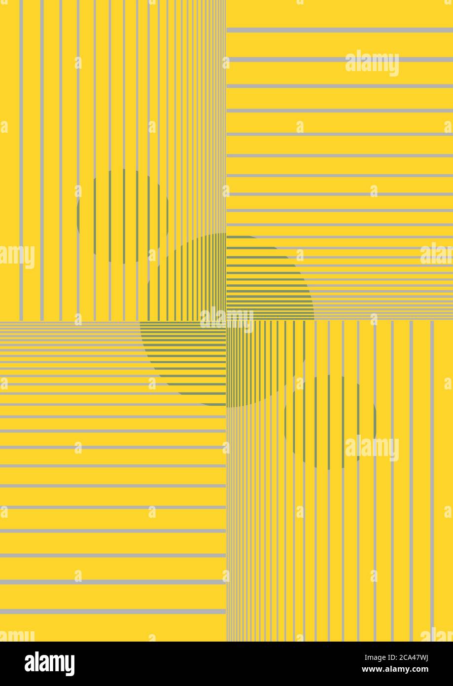 Horizontal yellow thin lines. Minimalist backdrop design. Stock Photo