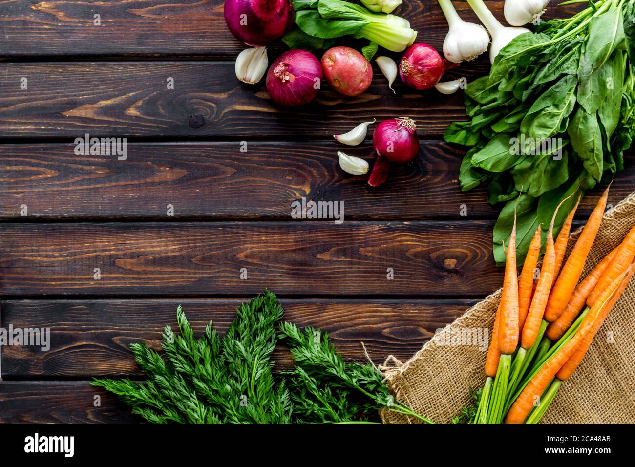 Healthy food. Vegetables - carrot, beet, potato - top view frame copy ...