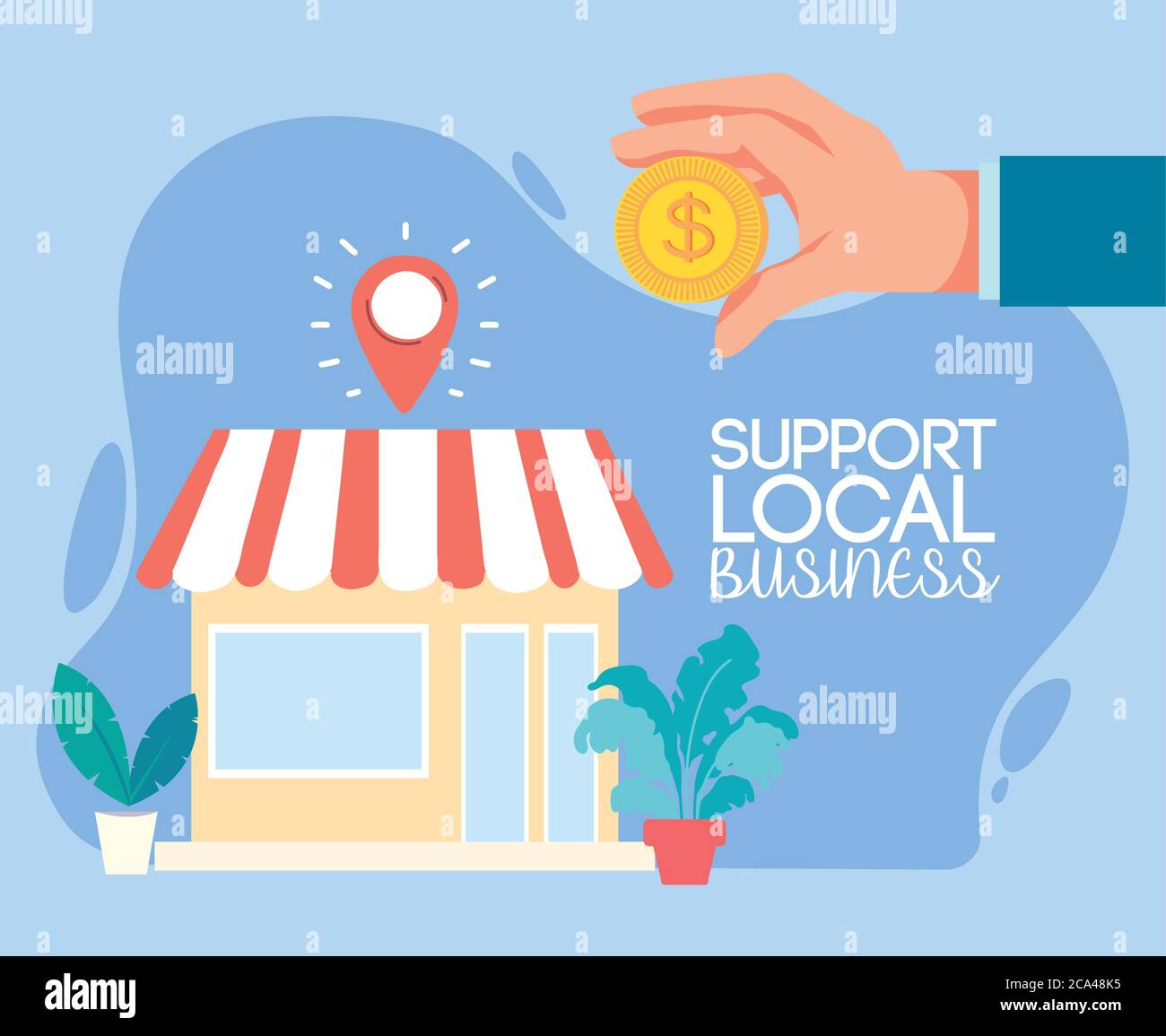 Support Local Features Encouraging local Stock Vector Images - Alamy