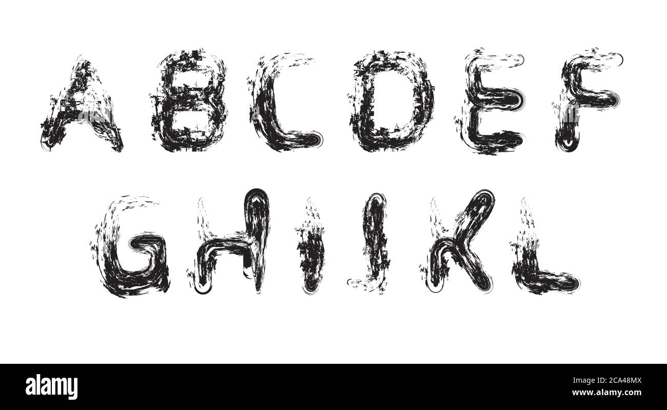 Set grunge alphabet. Vector element for your design Stock Vector Image ...
