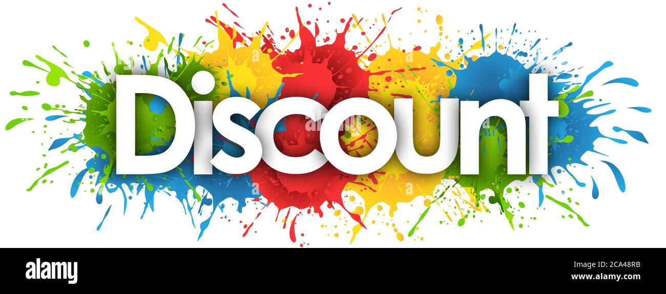 Discount in splash’s background Stock Photo Alamy