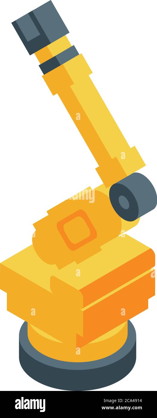 Metallurgy robot arm icon, isometric style Stock Vector