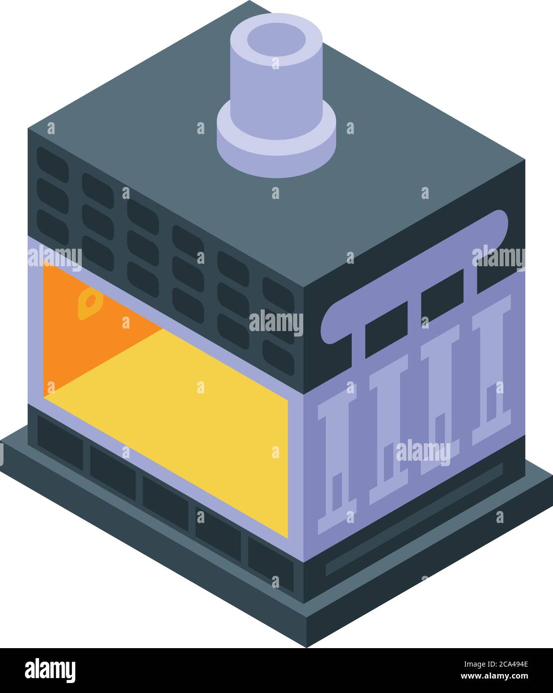 Metallurgy oven icon, isometric style Stock Vector