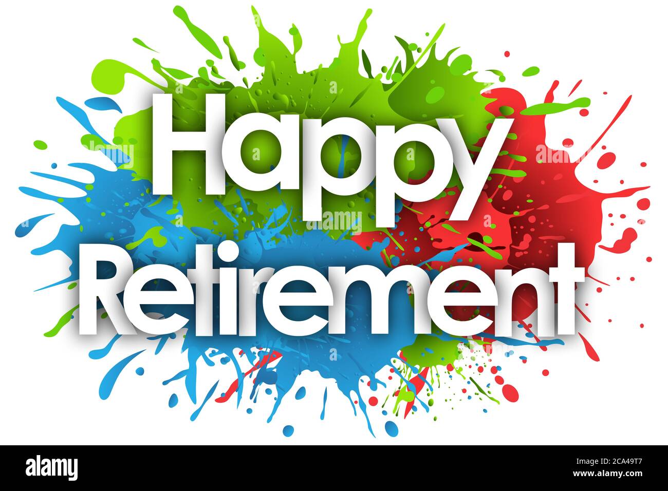 Happy Retirement in splash's background Stock Photo - Alamy