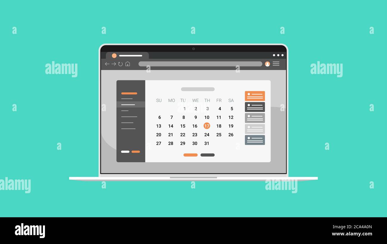 calendar planner schedule on laptop screen organization management ...