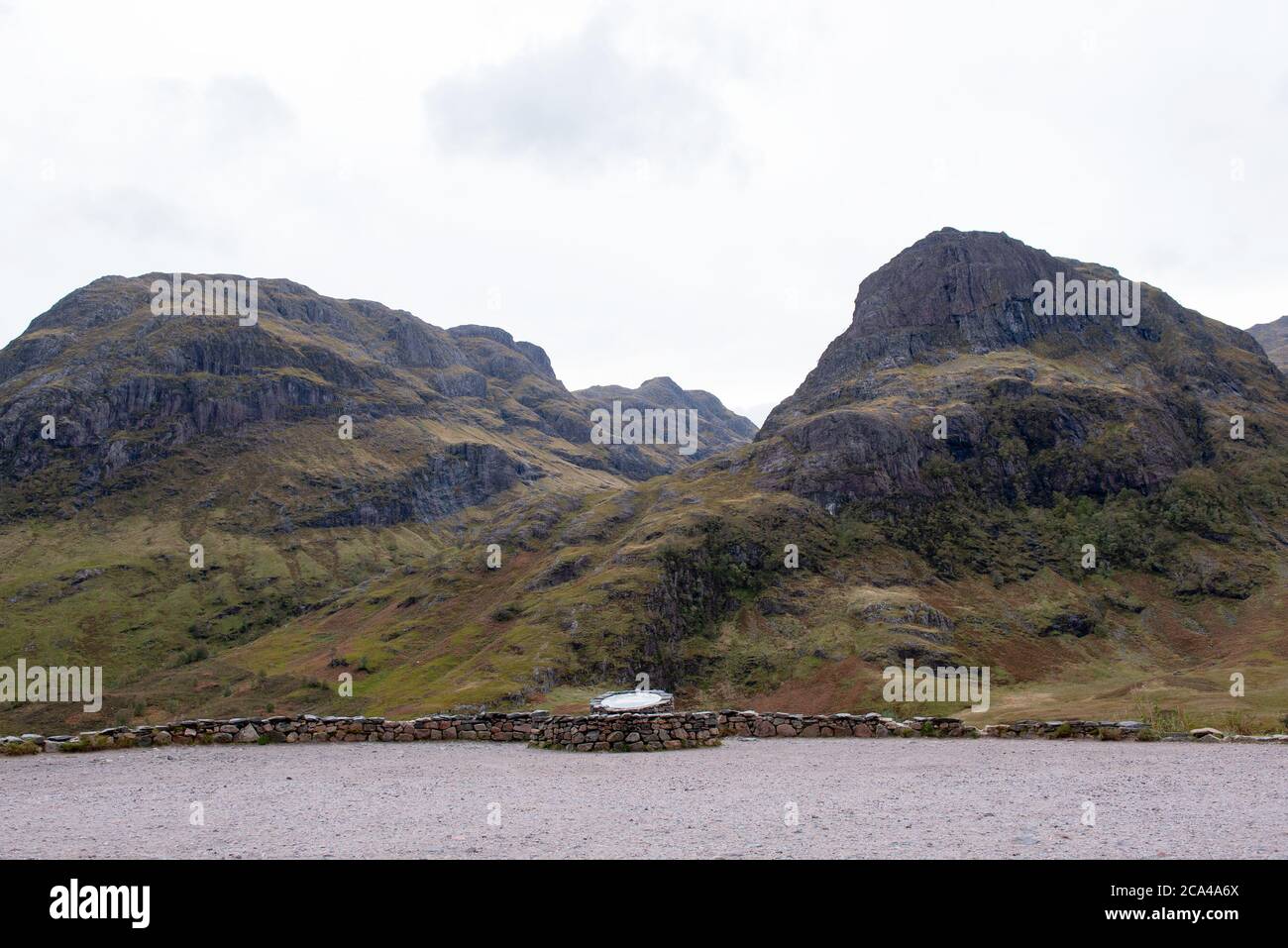 Glencoe mounains view from Lost Valley Parking Lot, Scotland, UK Stock ...