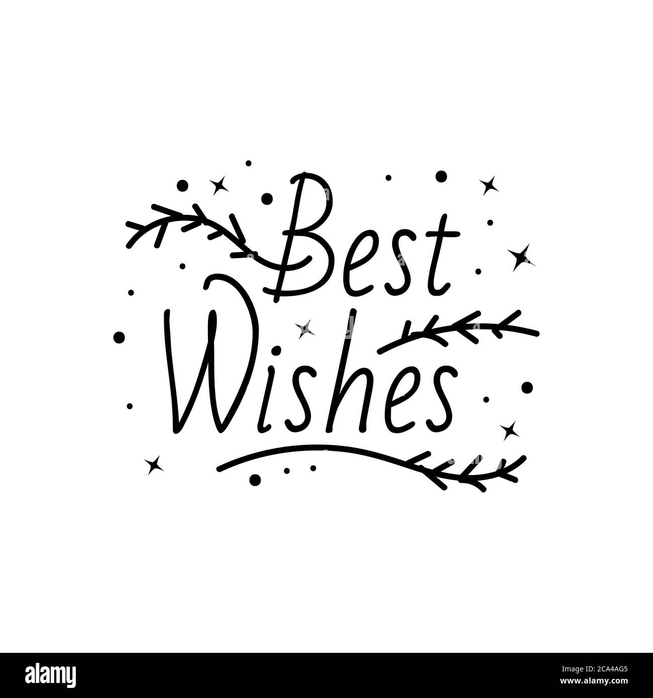 Best wishes card lettering. Beautiful greeting banner poster