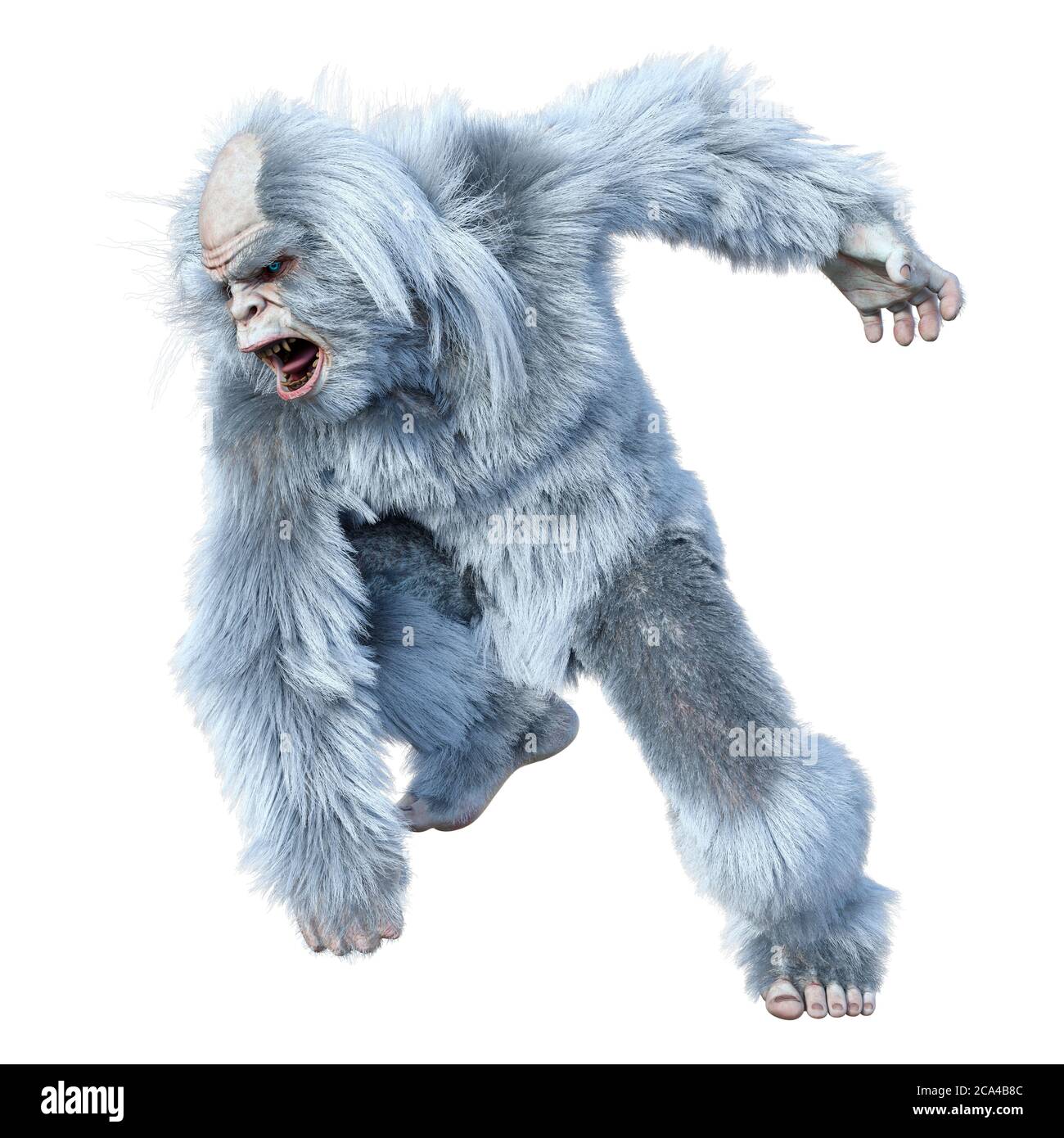 3D rendering of a fantasy creature yeti isolated on white background Stock Photo