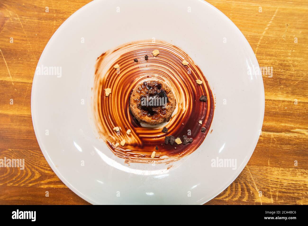 A sweet chocolate coulant with no gluten. Stock Photo