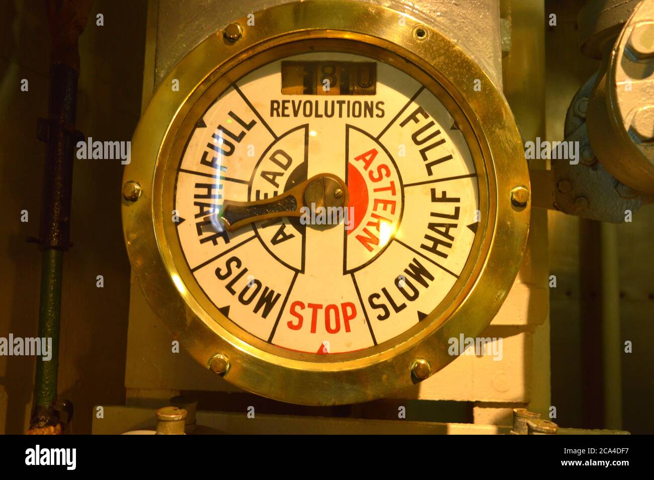 engine room telegraph showing direction and revolutions Stock Photo Alamy
