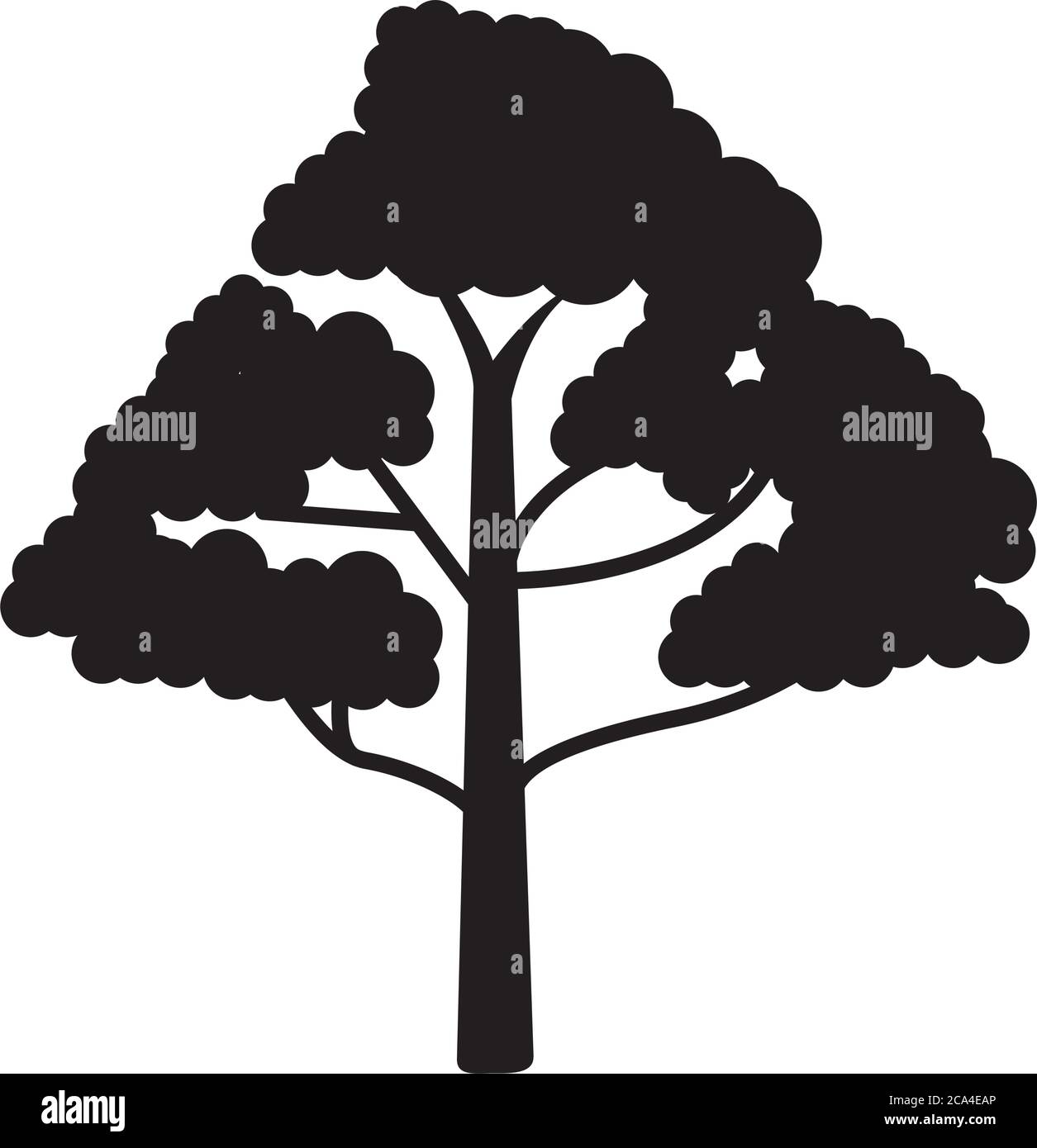 tree plant nature isolated silhouette vector illustration design Stock ...