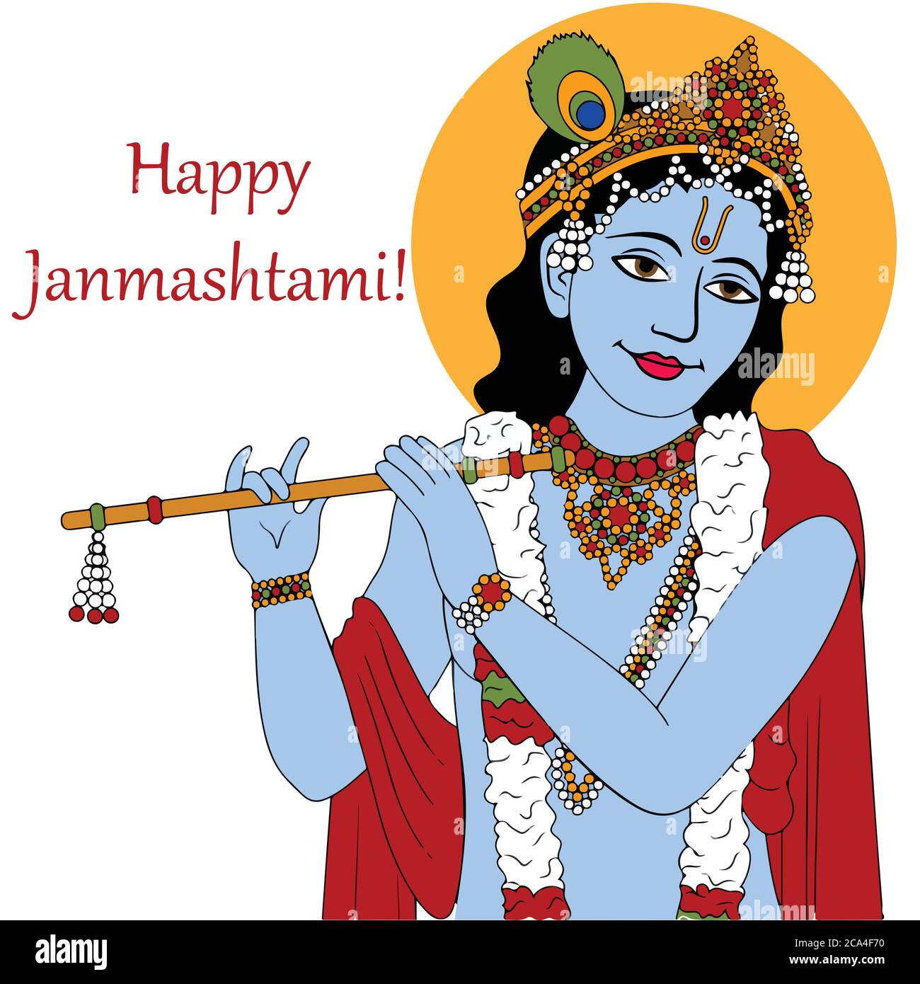 Vector illustration of Happy Janmashtami festival of India, Lord Little  Krishna. Background Stock Vector Image & Art - Alamy