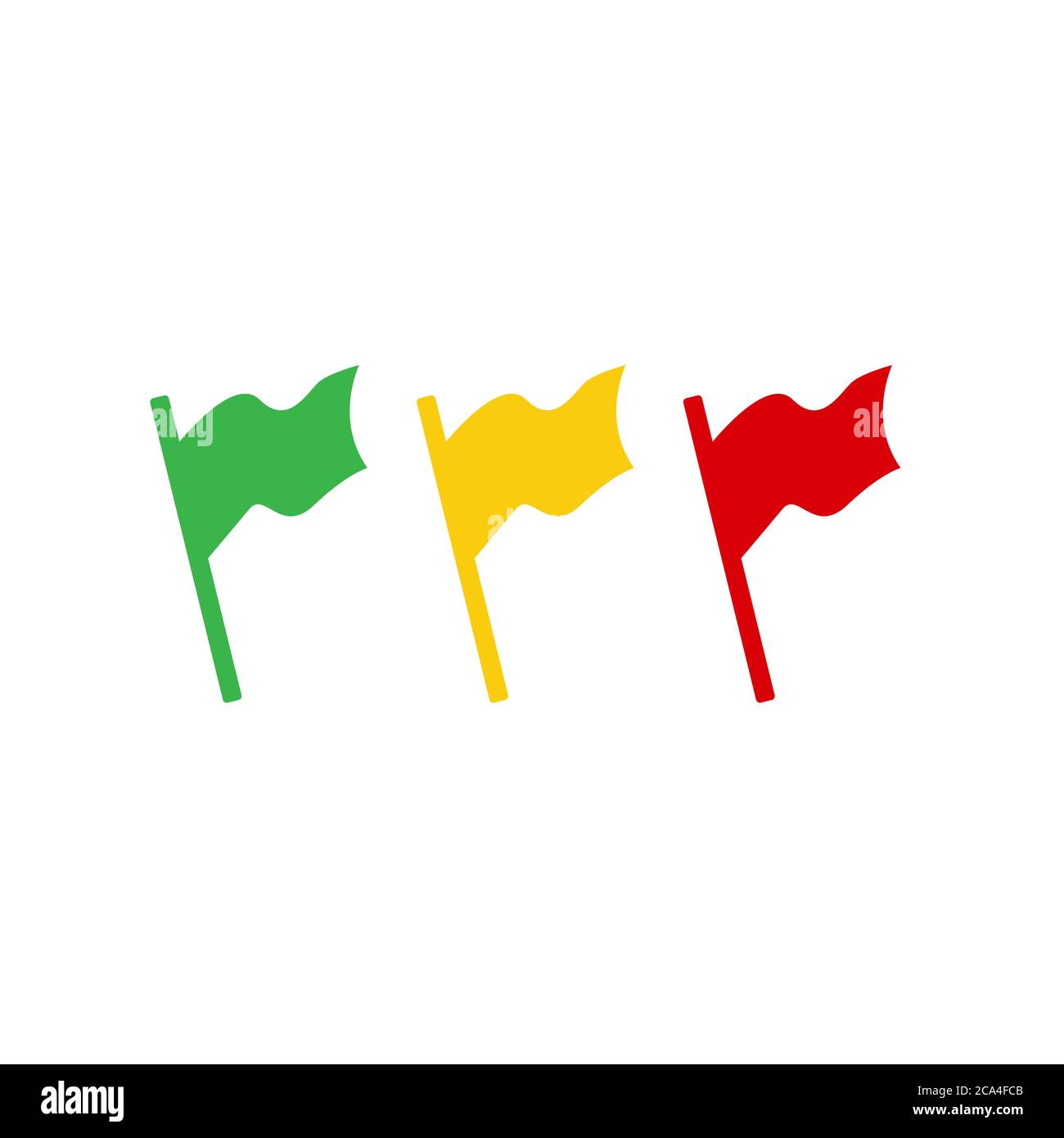yellow green red flag vector icon in flat design style Stock Vector