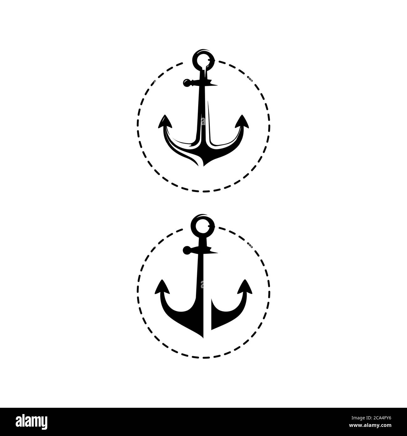 simple black marine anchor logo nautical design vector