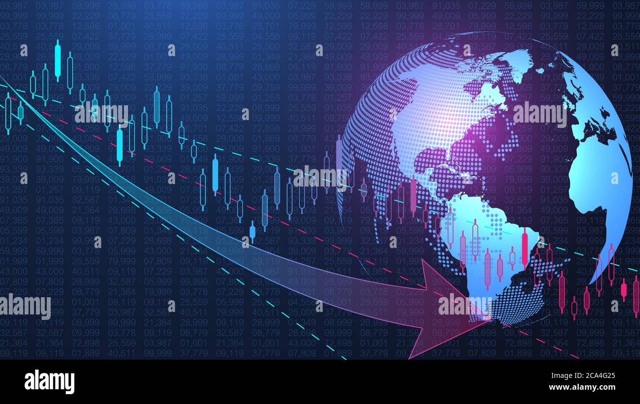 Stock market background or forex trading business graph chart for financial investment concept. Business presentation for your design. Economy trends Stock Vector