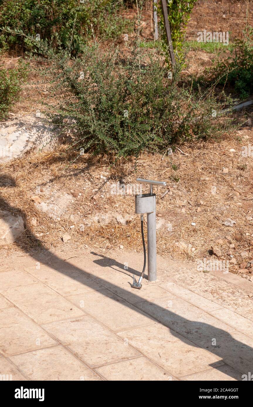 Cycling lane in the Valley of the Cross park, Rehavia, West Jerusalem, Israel Stock Photo