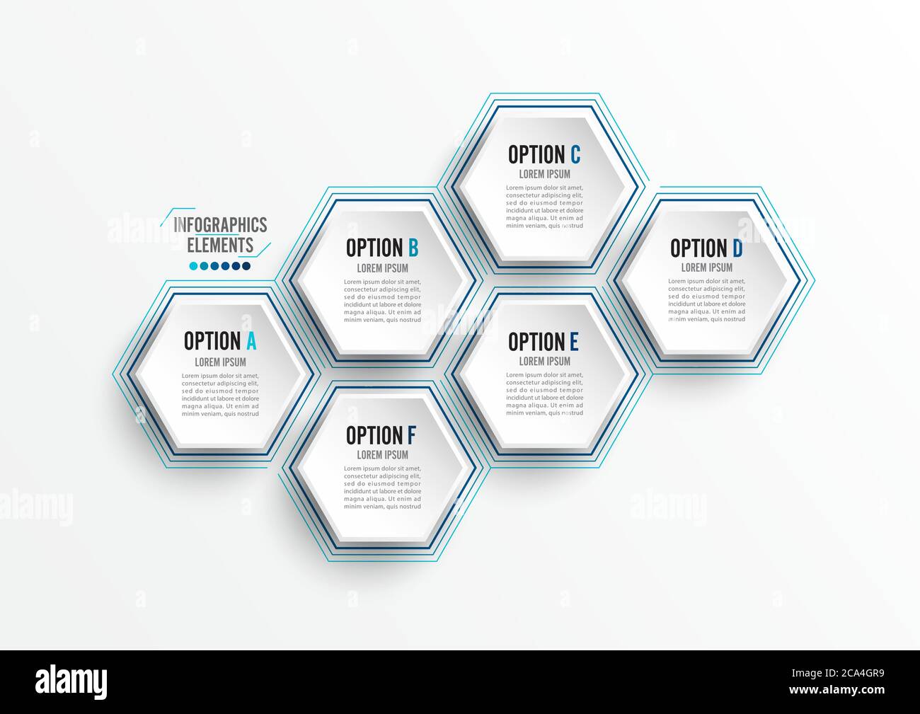 Vector illustration infographics 6 options. Template for brochure ...